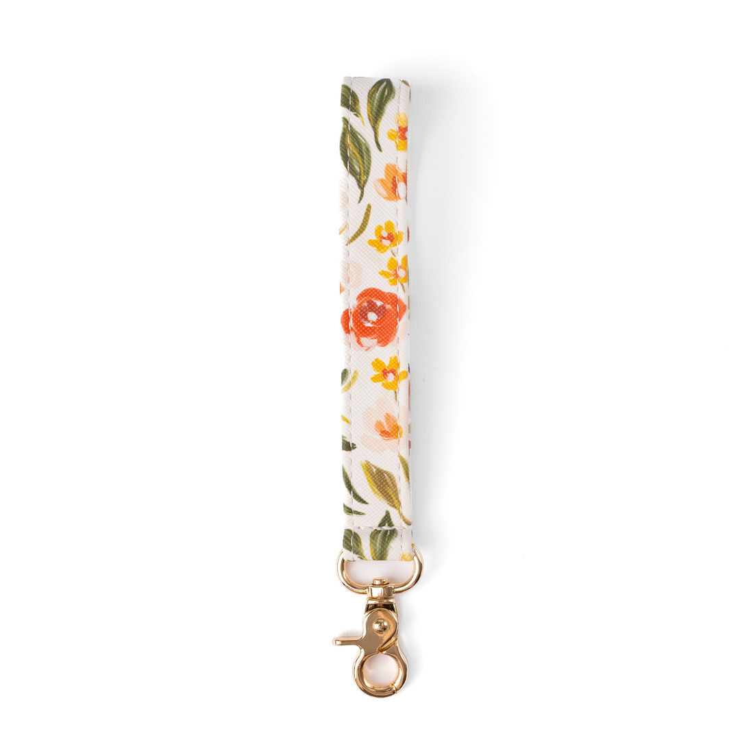 Floral Wristlet Keychain: Forget Me Not Sage