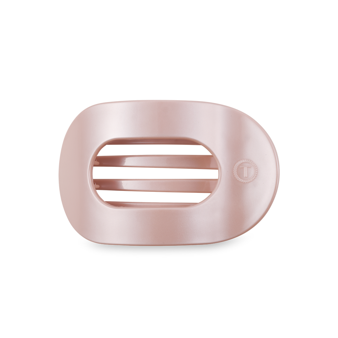 Medium Round Flat Hair Clip-Pearly Pink