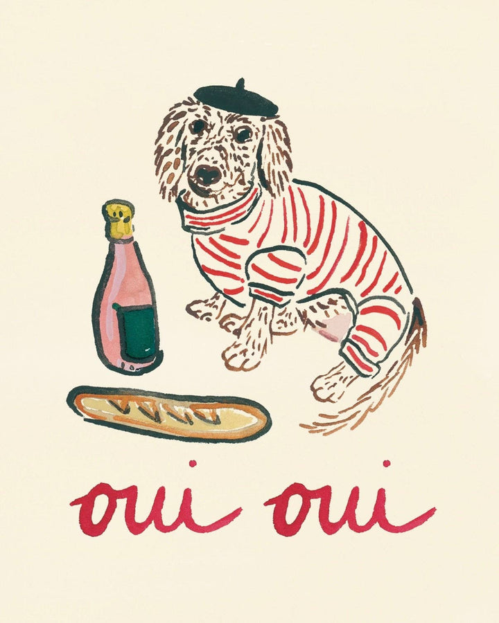 Dachshund Collection: Oui Oui Weenie Fine Art Print: 8x10