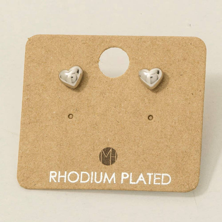 Gold Dipped Mini Heart Stud Earrings: G