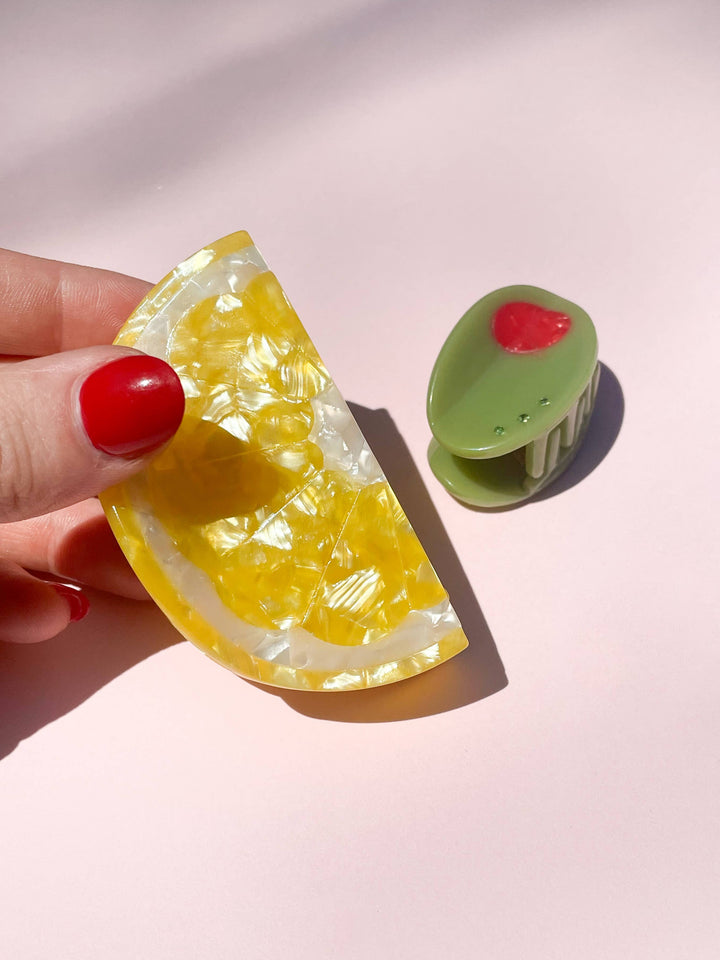 Olive Claw Clip // Cellulose Acetate 