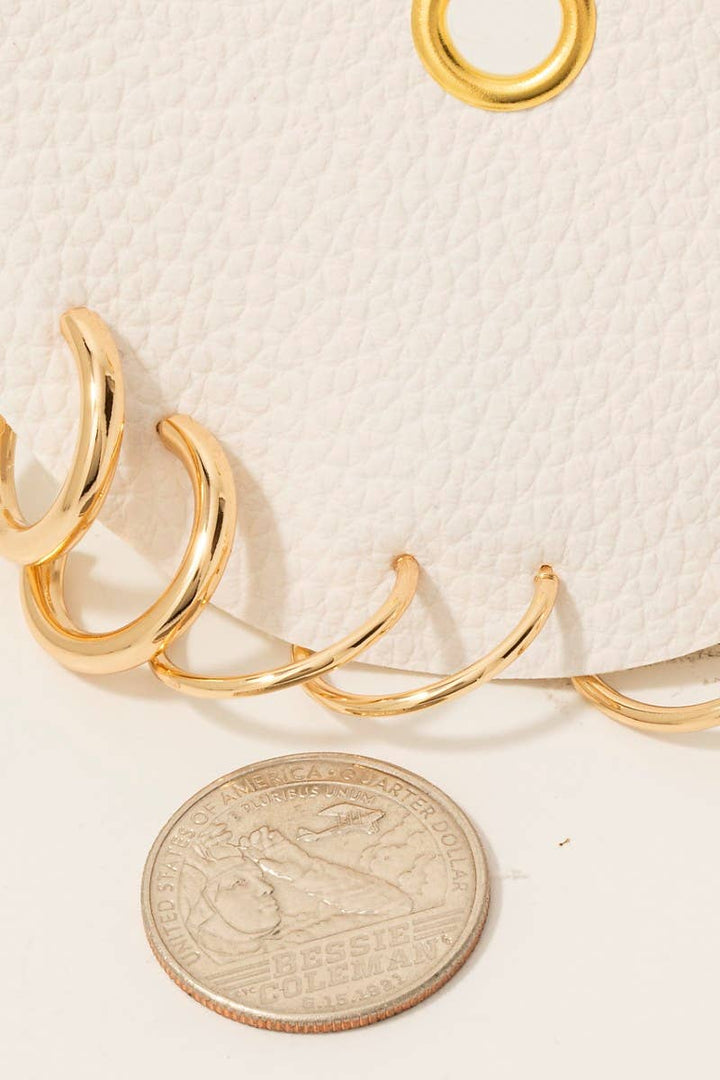 3 Piece Dainty Tube Hoop Earrings Set: Gold