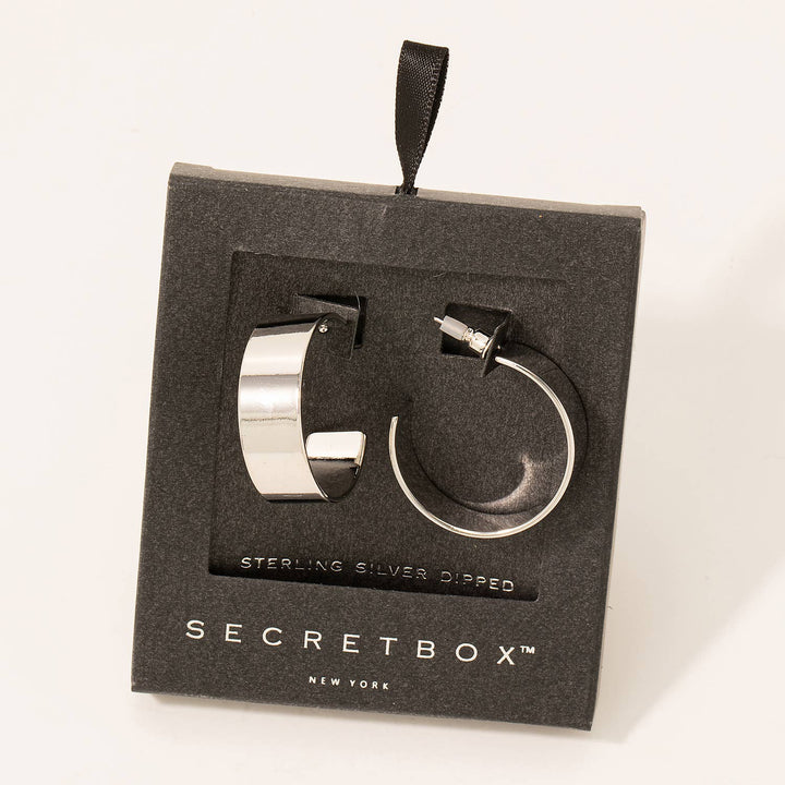 Secret Box Gold Dipped Flat Hoop Earrings: Gold