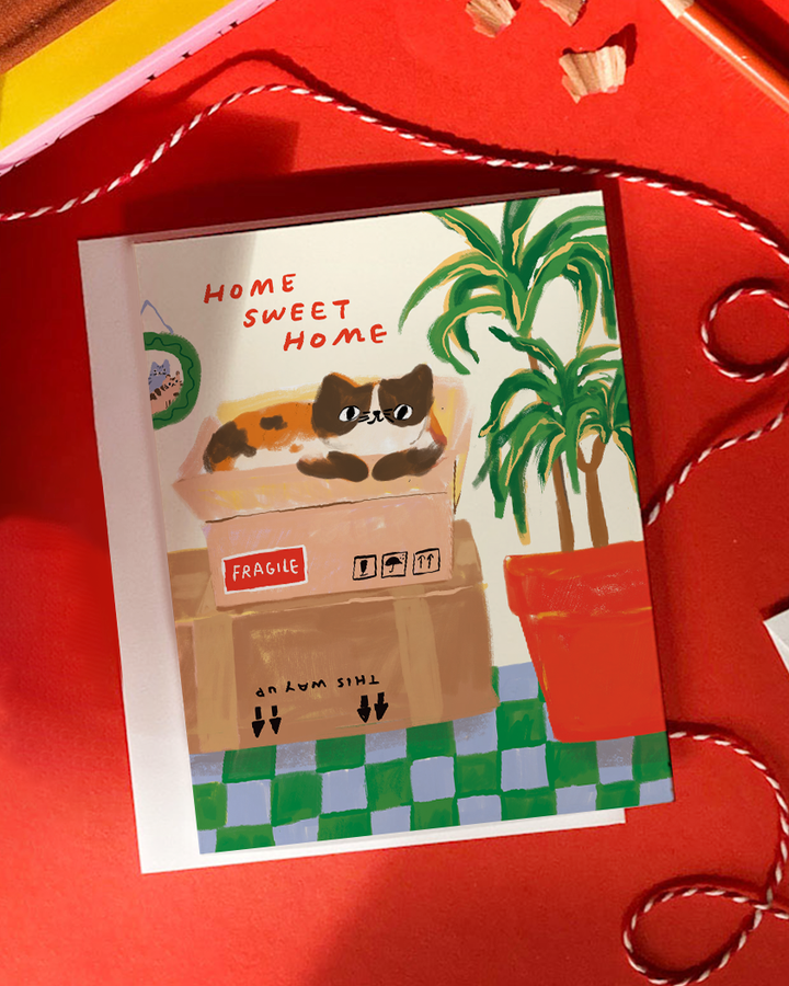Cat New Home - Classic Cat Housewarming Card