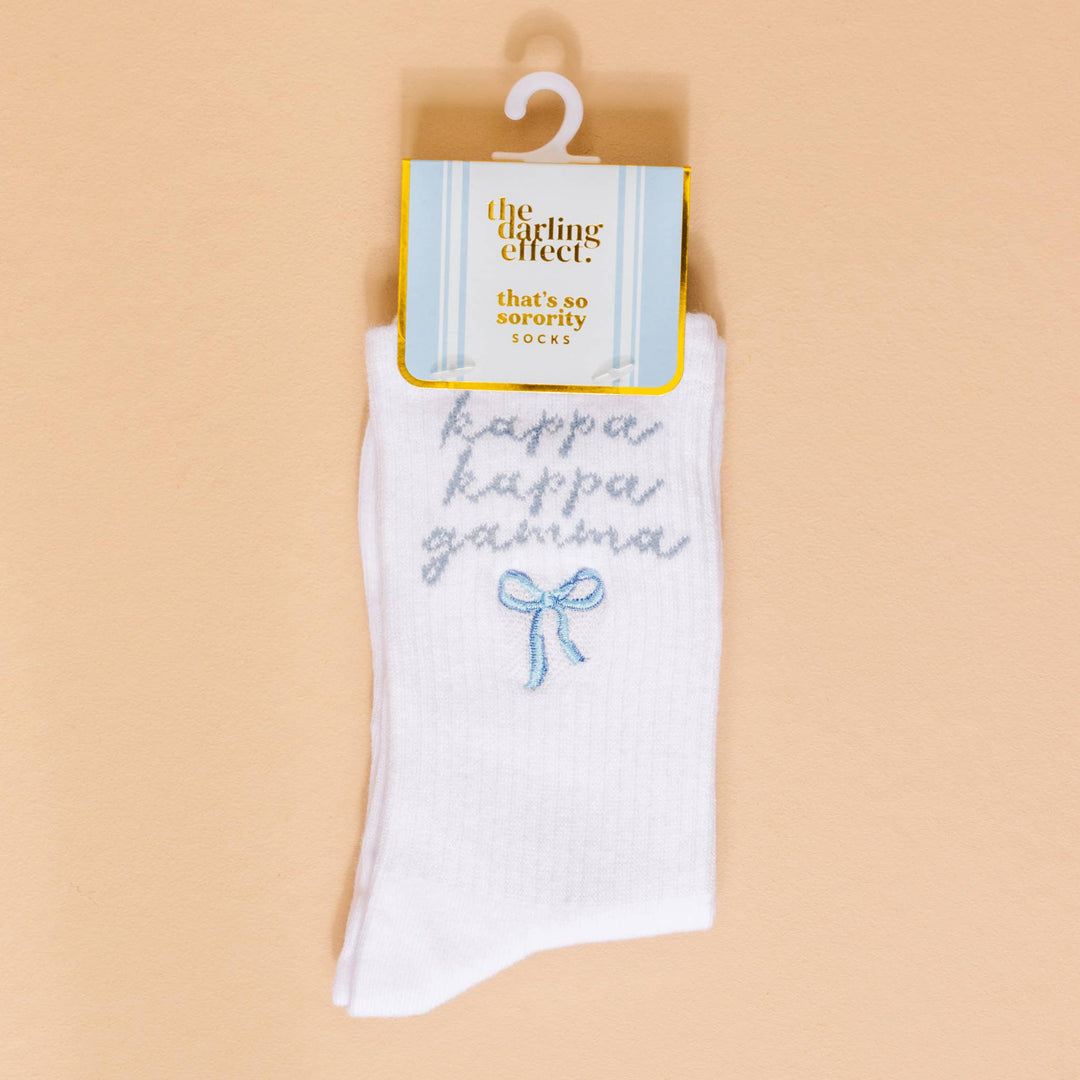 Sorority Embroidered Crew Socks: Delta Gamma