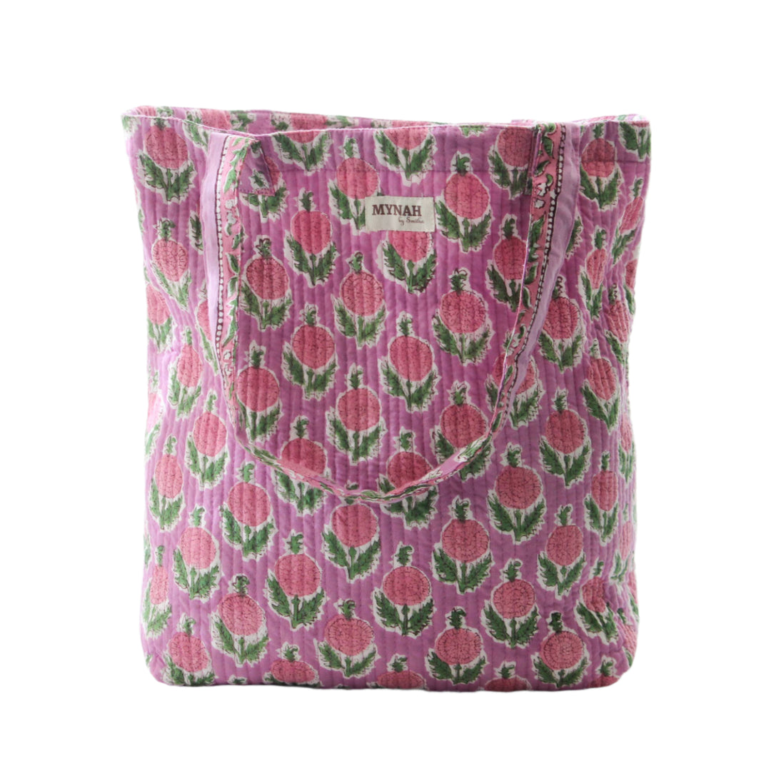 Small Berry Floral Print Reversible Laptop/Tote Bag