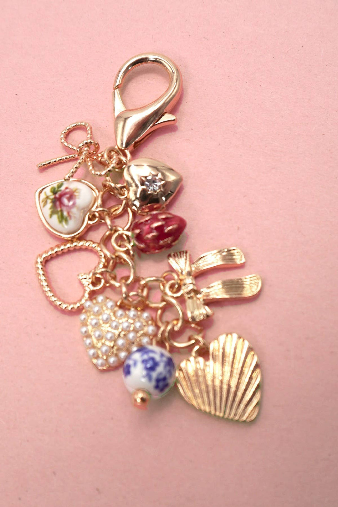 Porcelain Pearl Strawberry Bag Charm