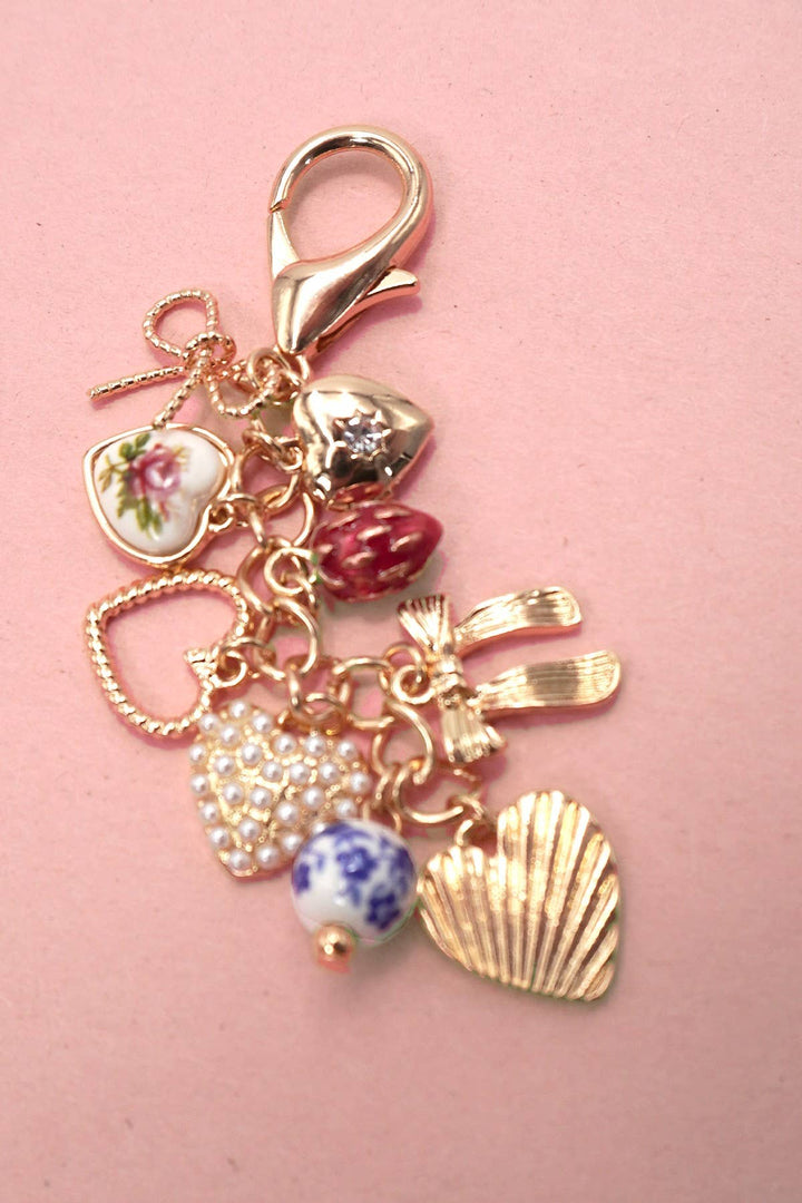 Porcelain Pearl Strawberry Bag Charm
