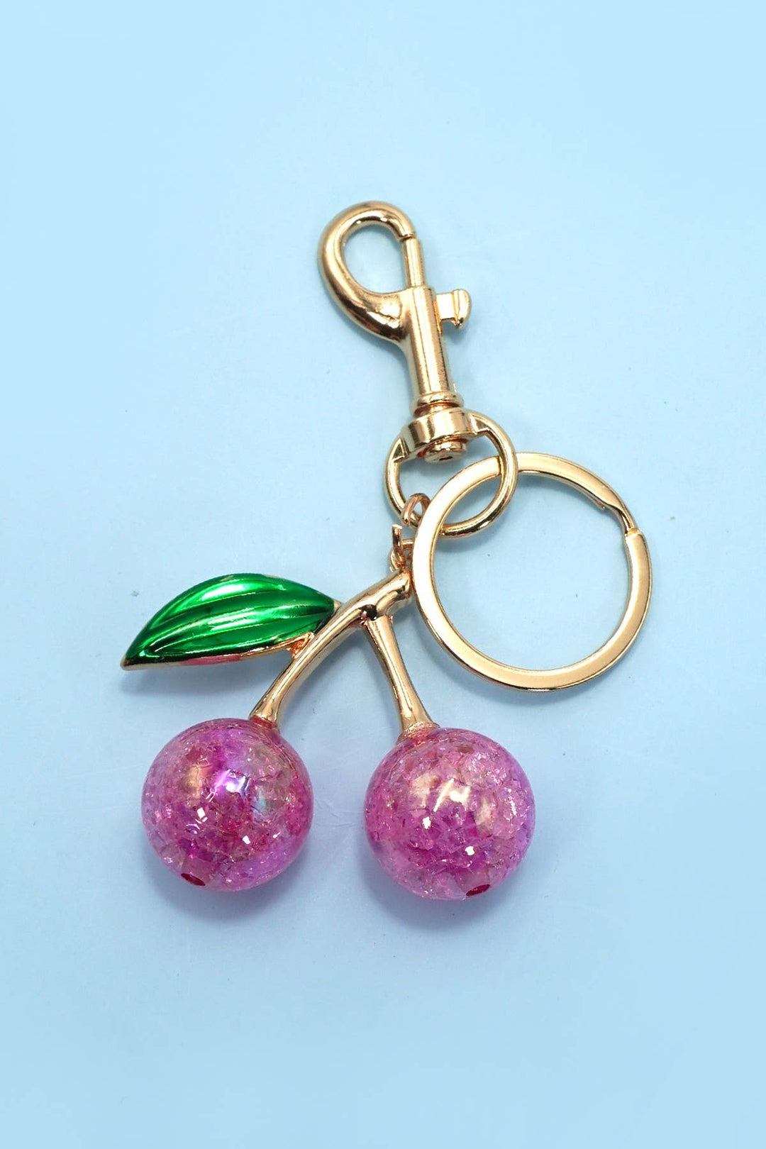 Pearlie Cherry Drop with Leaf Bag Charm