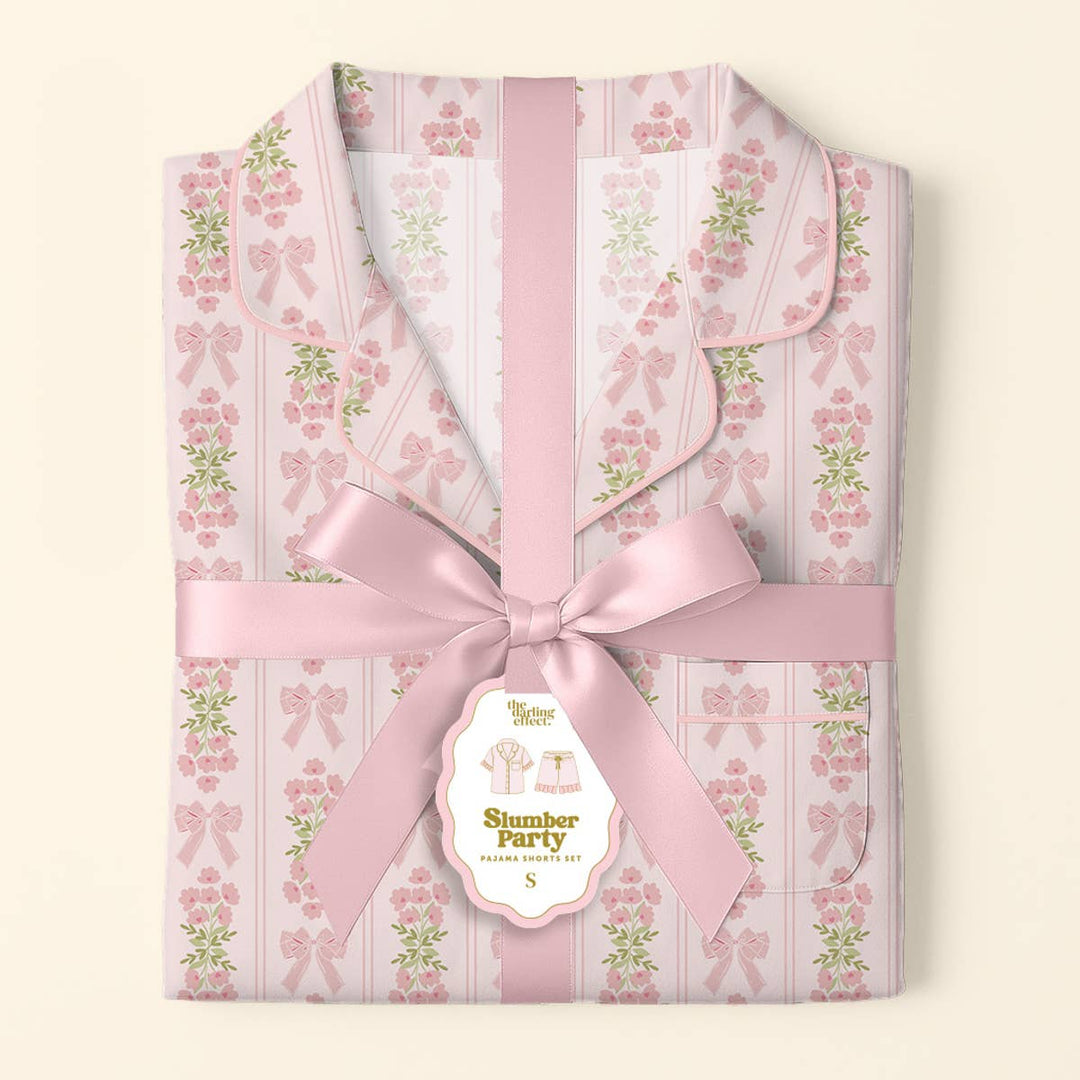 Slumber Party Pajama Shorts Set–Oh So Fancy Pink