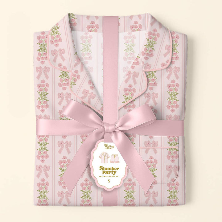 Slumber Party Pajama Shorts Set–Oh So Fancy Pink