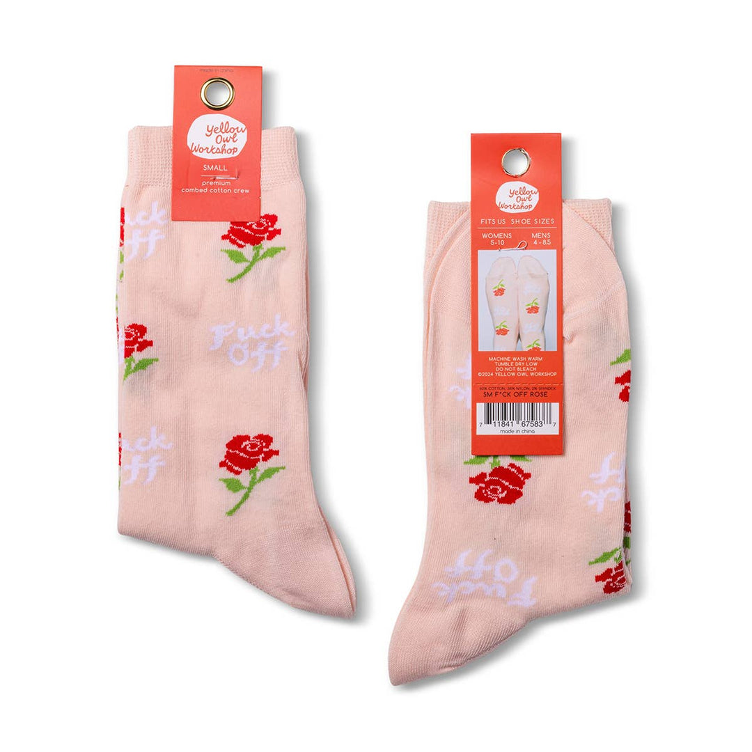 F*ck Off Rose Crew Flower Socks - Small