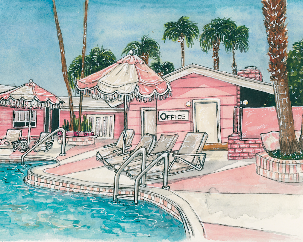 Palm Springs Hotel Art Print: 11x14