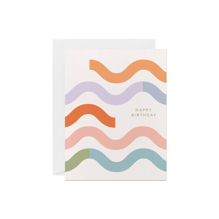 Wave Squiggle Birthday | Birthday Greeting Card