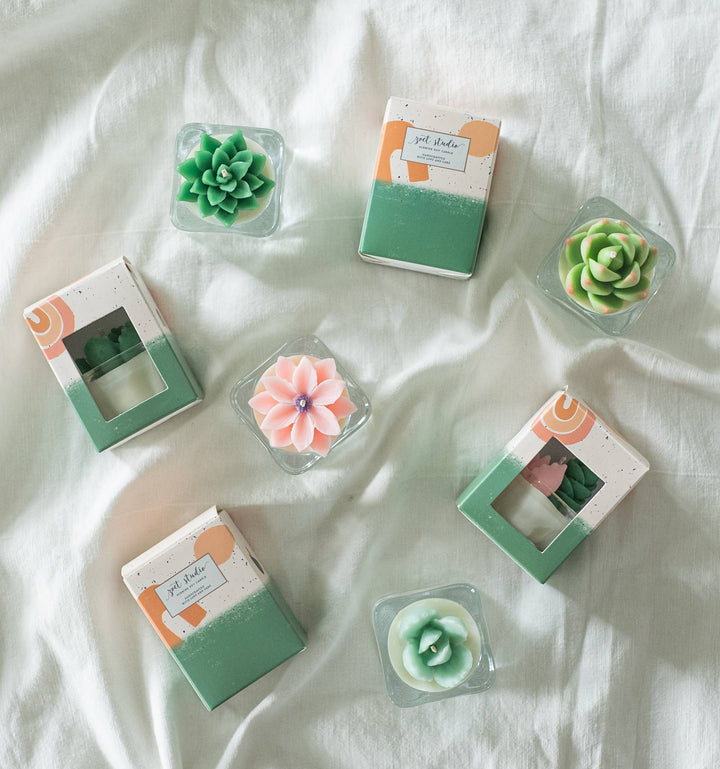 Succulent Tealight Candles | Soy Blend Tealight Candle