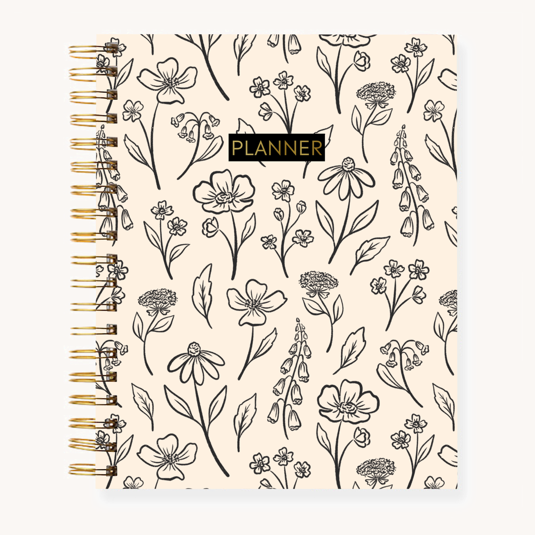 Pressed Floral Undated Planner: 8.5x11