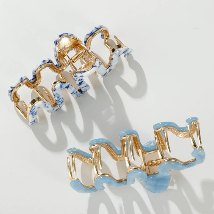 Willow Coastal | Large Squiggle Metal Claw Clip: Assorted