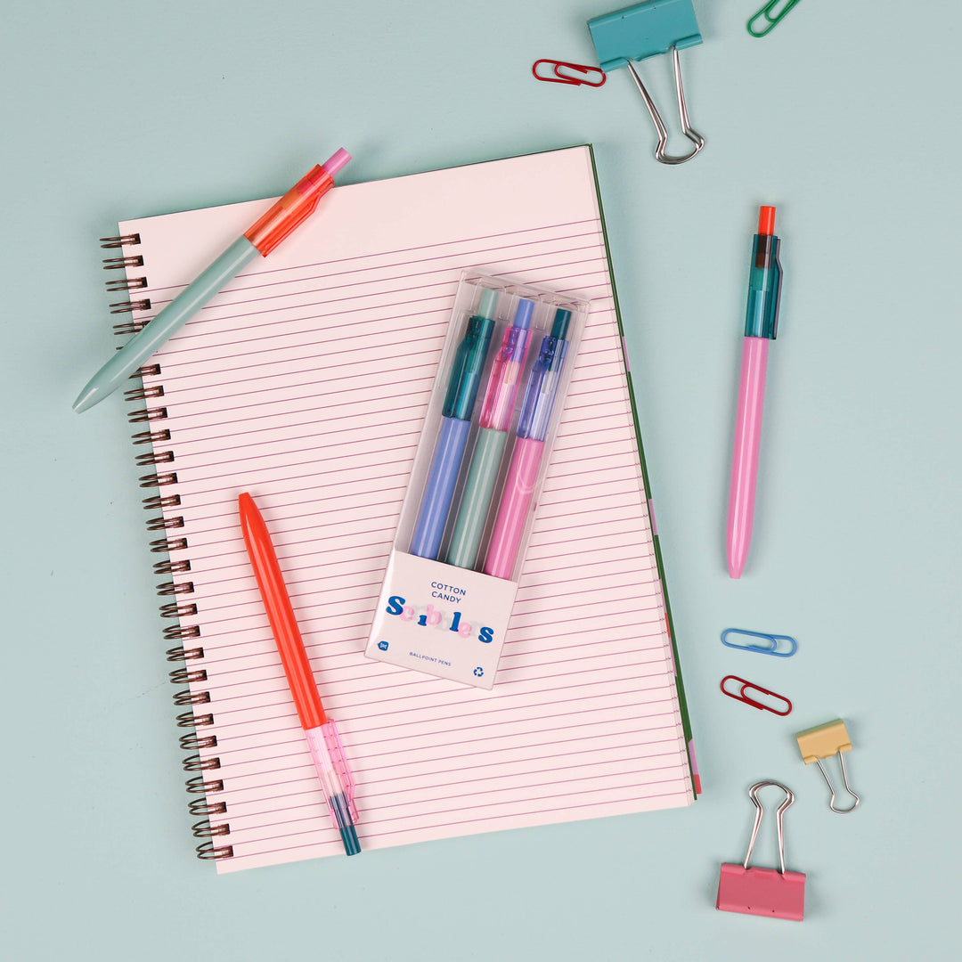 Scribblers Ballpoint Pens: Miss Matcha Scribbler 3 Pack