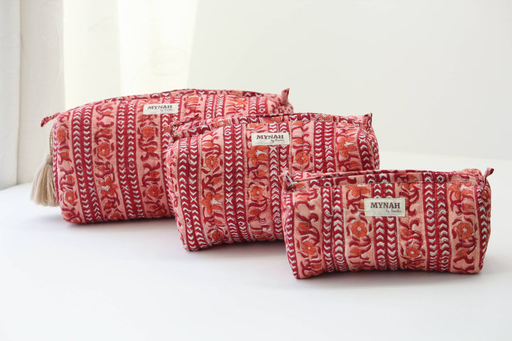 Terracotta Stripes Cosmetic Bag