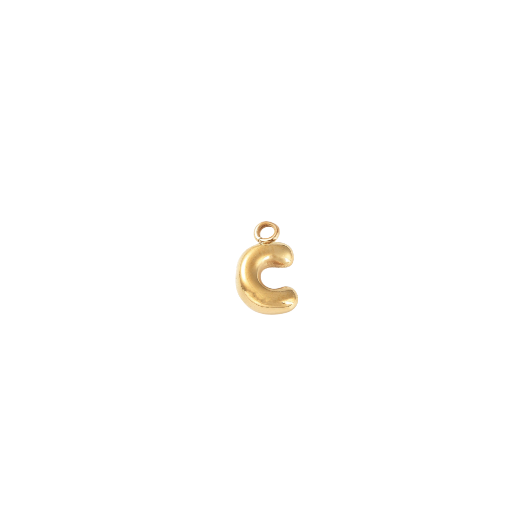 Gold Micro Letters  | Waterproof Stainless Steel: M