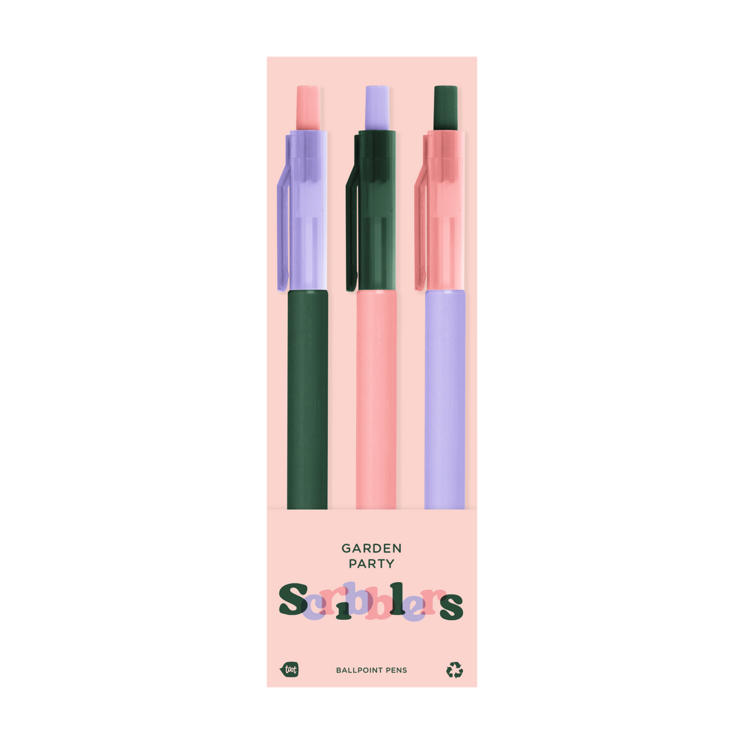 Scribblers Ballpoint Pens: Miss Matcha Scribbler 3 Pack