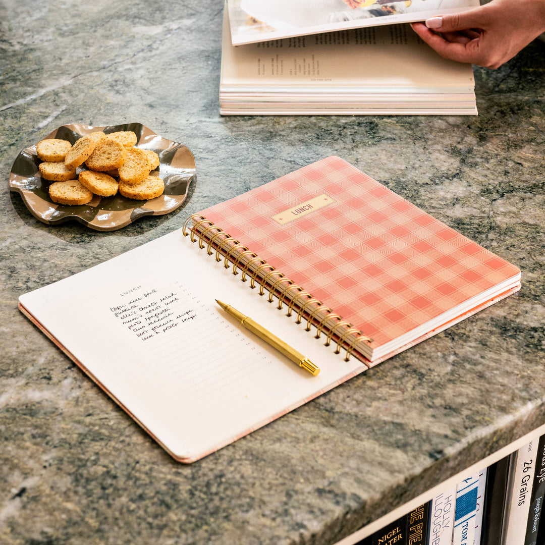 Lobster Gingham B5 Hardcover Spiral Recipe Journal