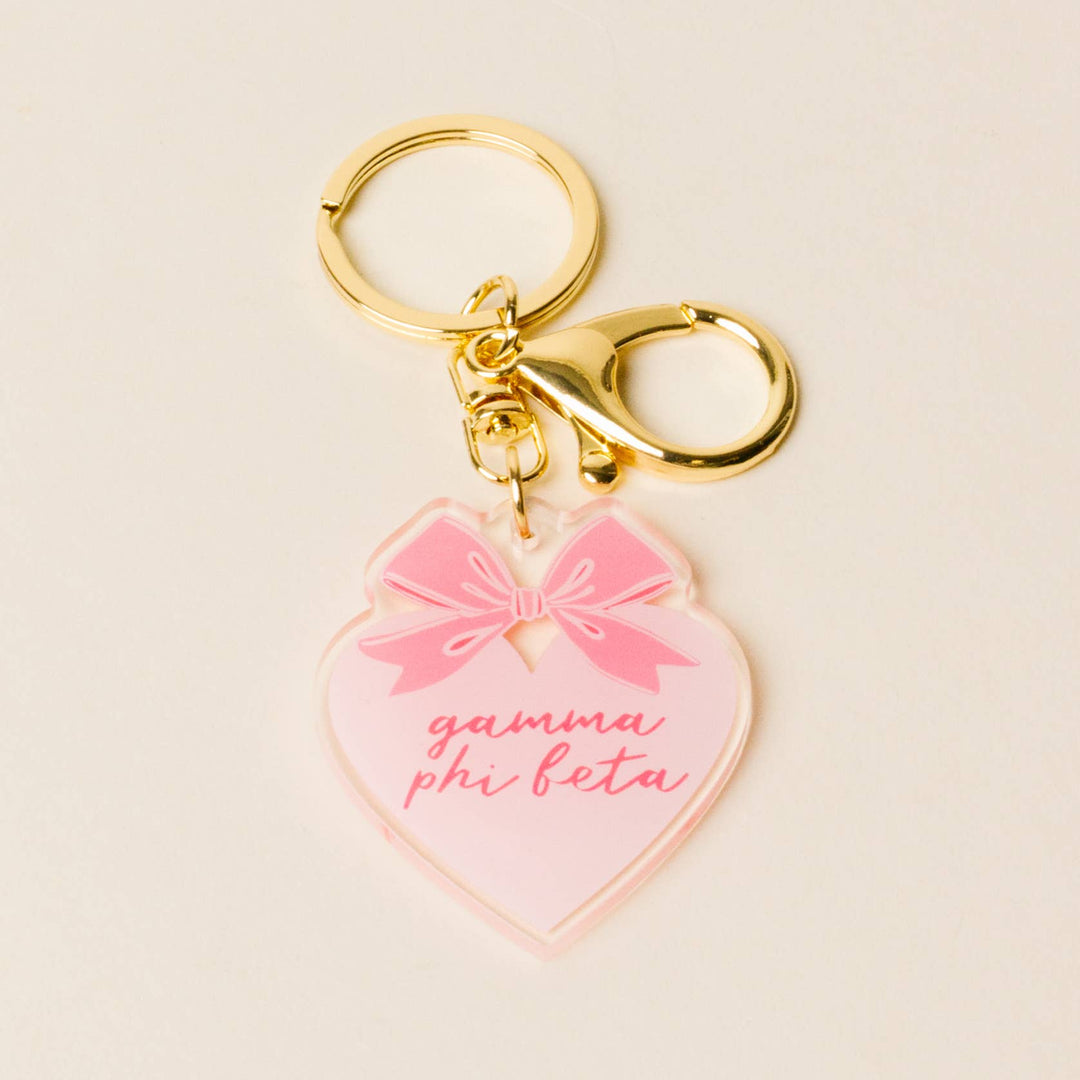 Sorority Sweetheart Bow Acrylic Keychain: Pi Beta Phi