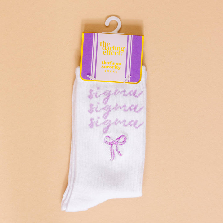 Sorority Embroidered Crew Socks: Chi Omega