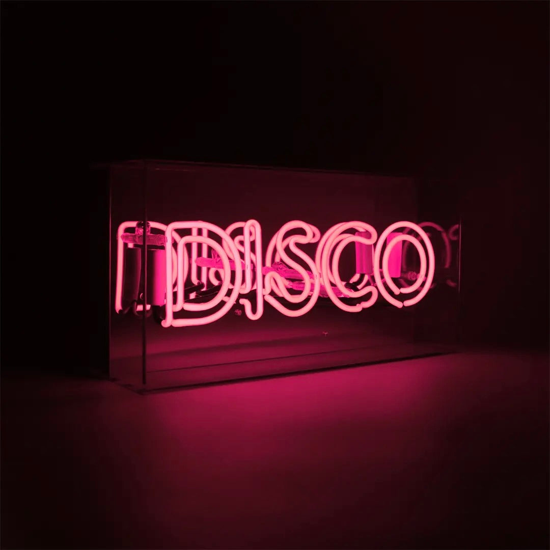 Pink 'Disco' Acrylic Box Neon Light