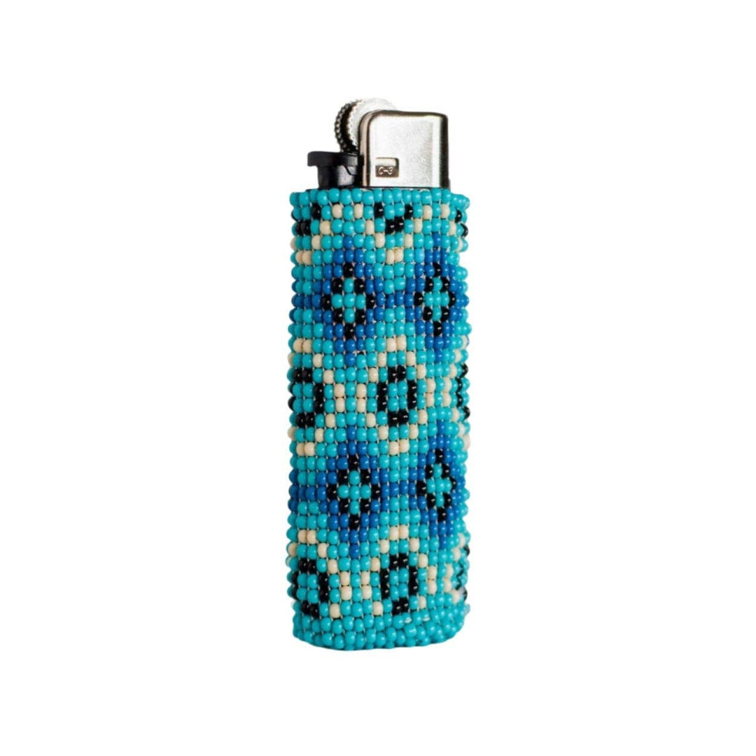 Celeste - Beaded Lighter Case in Soft Sky Blue Hues