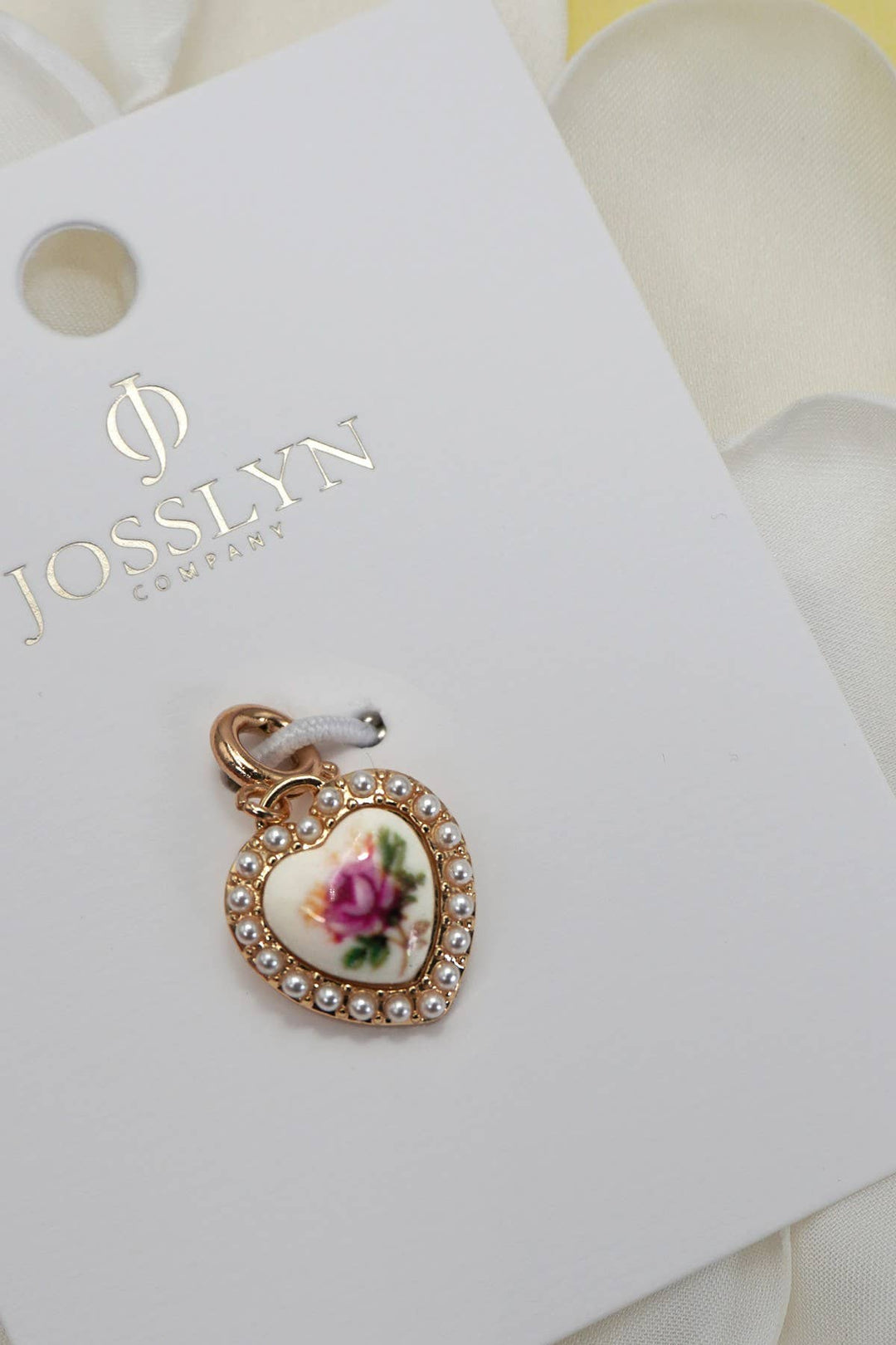 Porcelain Flower Pearl Bag Charm