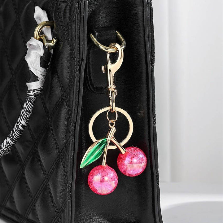 Pearlie Cherry Drop with Leaf Bag Charm