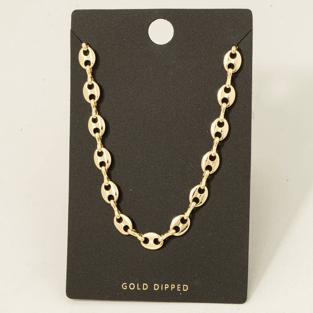 Gold Dipped Anchor Chain Necklace: GOLD