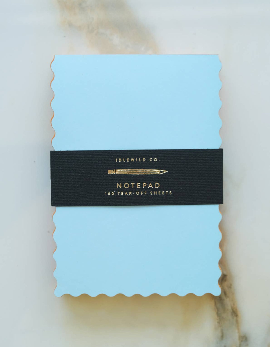 Mini Wave Shaped Notepad | Sky + Tangerine Edge