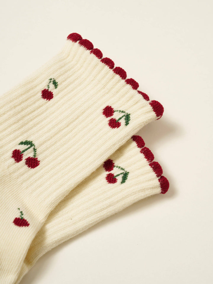 Little Cherry Petal Grip Sock