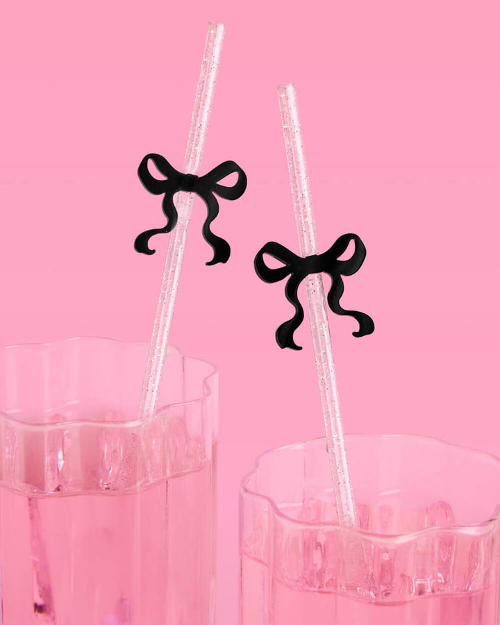 Black Bow Straws