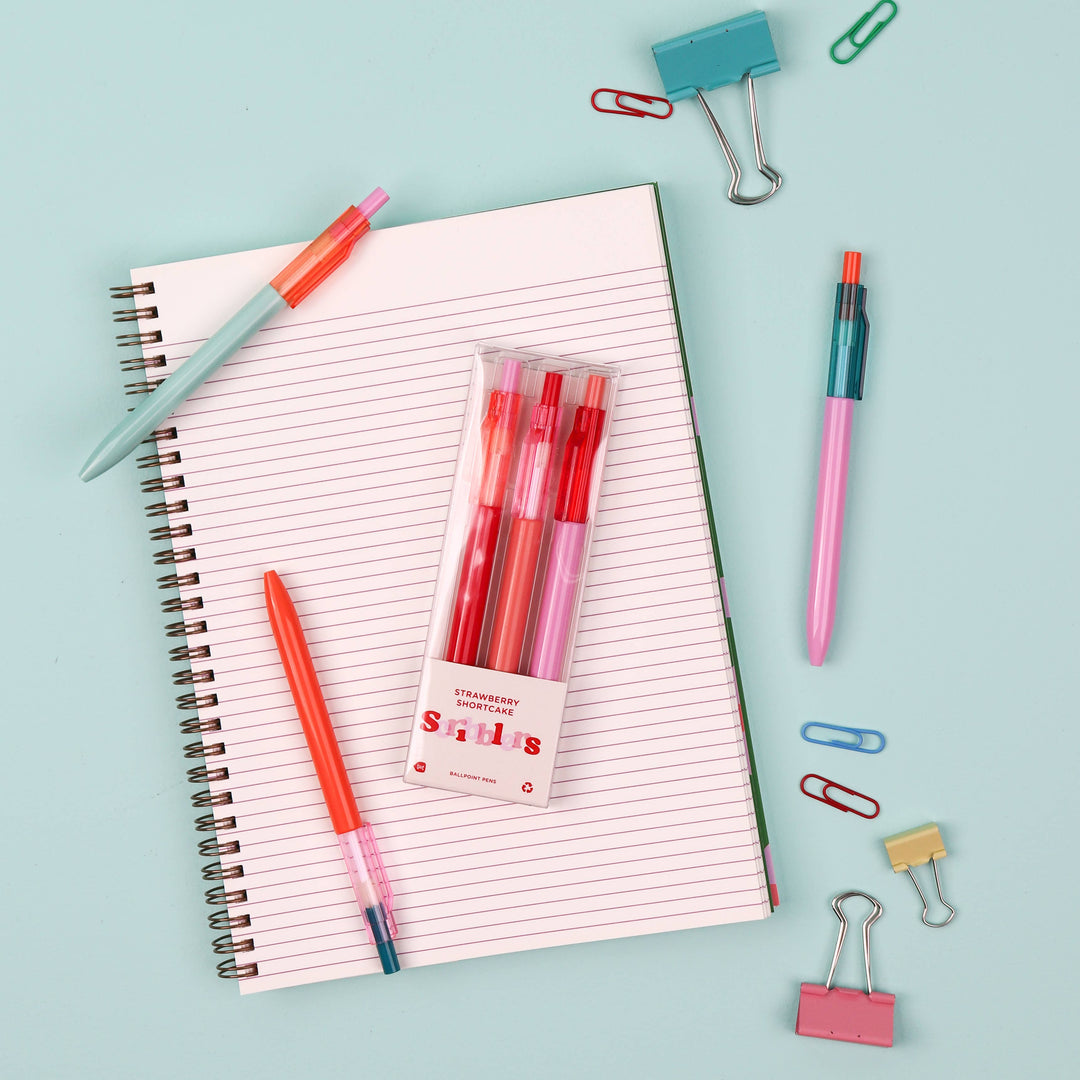 Scribblers Ballpoint Pens: Miss Matcha Scribbler 3 Pack
