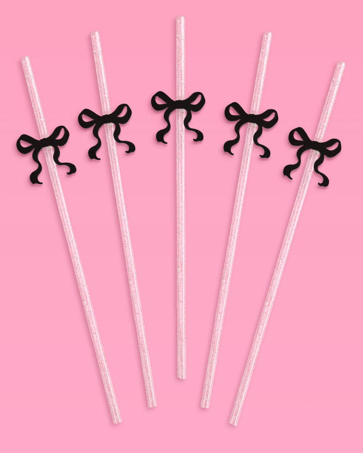 Black Bow Straws