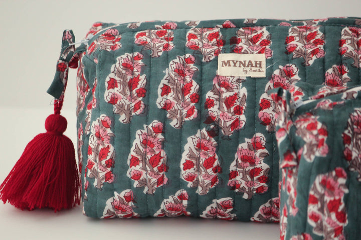 Large Emerald Motif Cosmetic Bag
