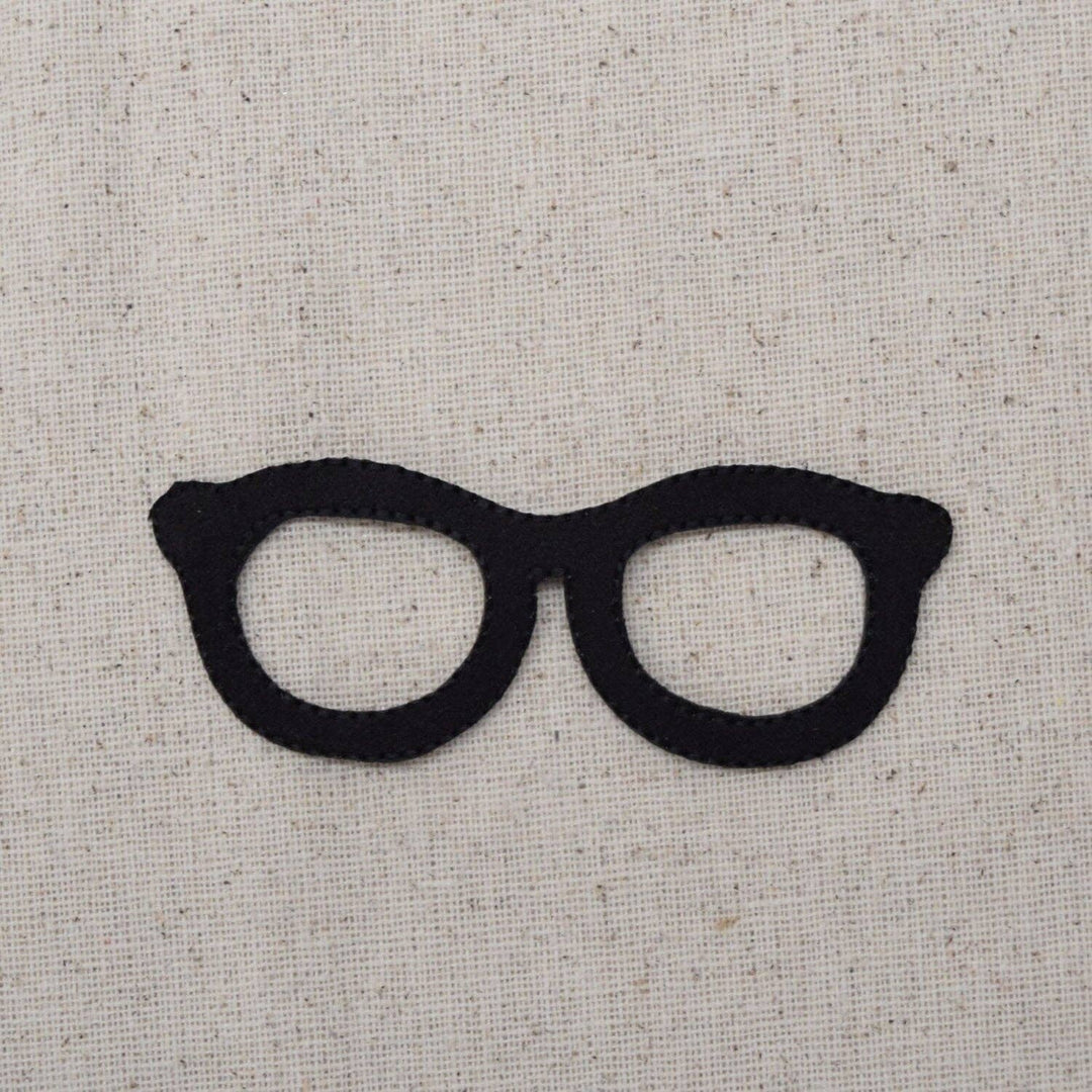 Black Felt Eyeglasses - Spectacles - Iron on Patch