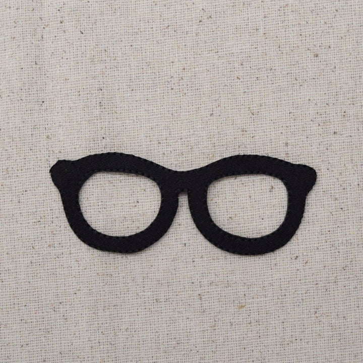 Black Felt Eyeglasses - Spectacles - Iron on Patch