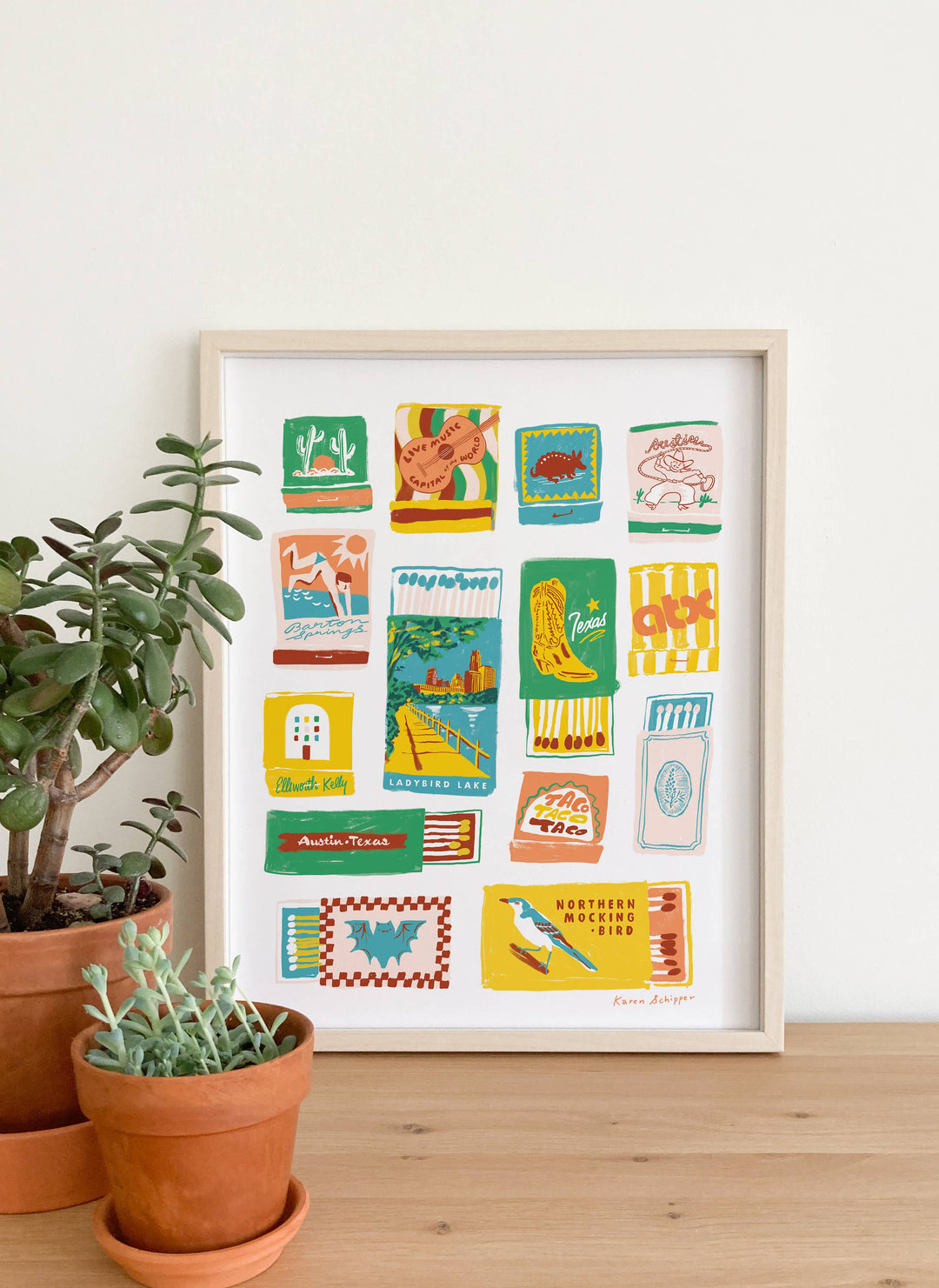 Austin Matchbooks Art Print - Timeless City Wall Art Print: 8x10