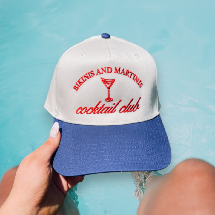 Bikinis and Martinis Classic Trucker Hat | White/Navy