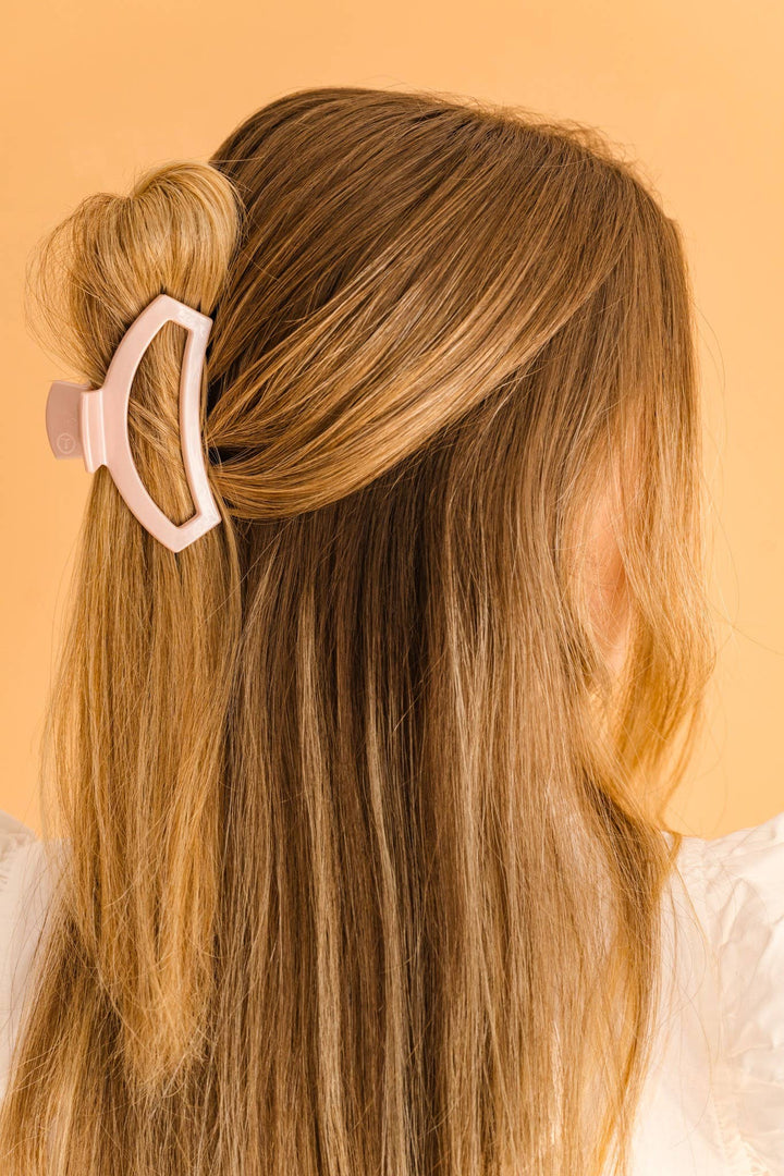 Medium Open Hair Clip-Pearly Pink