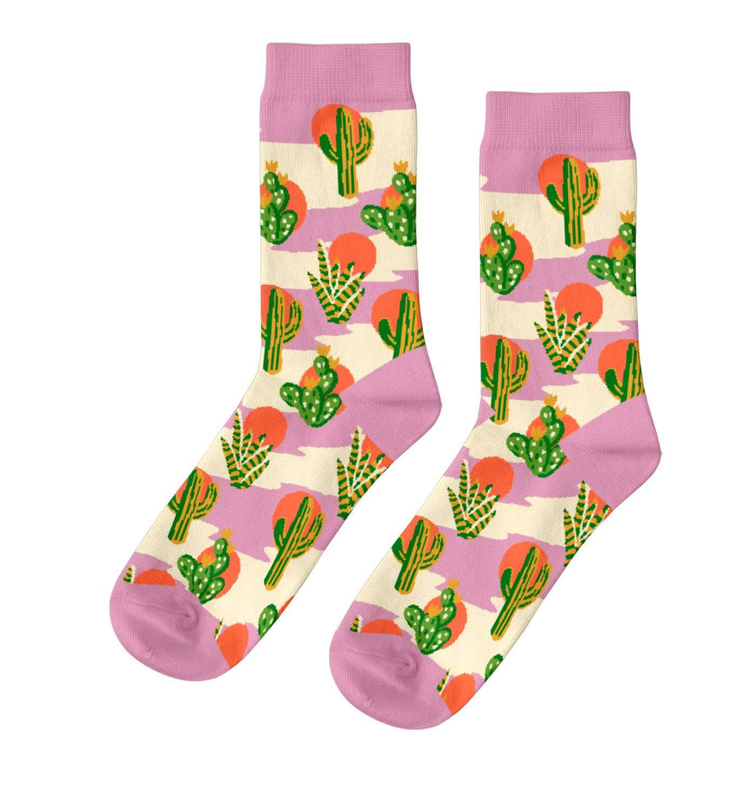 Southwest Cactus Socks - Small Crew Socks