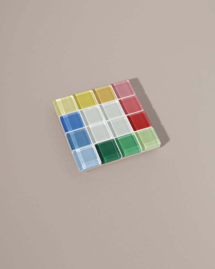 GLASS TILE COASTER - Through A Window - Rainbow: Single