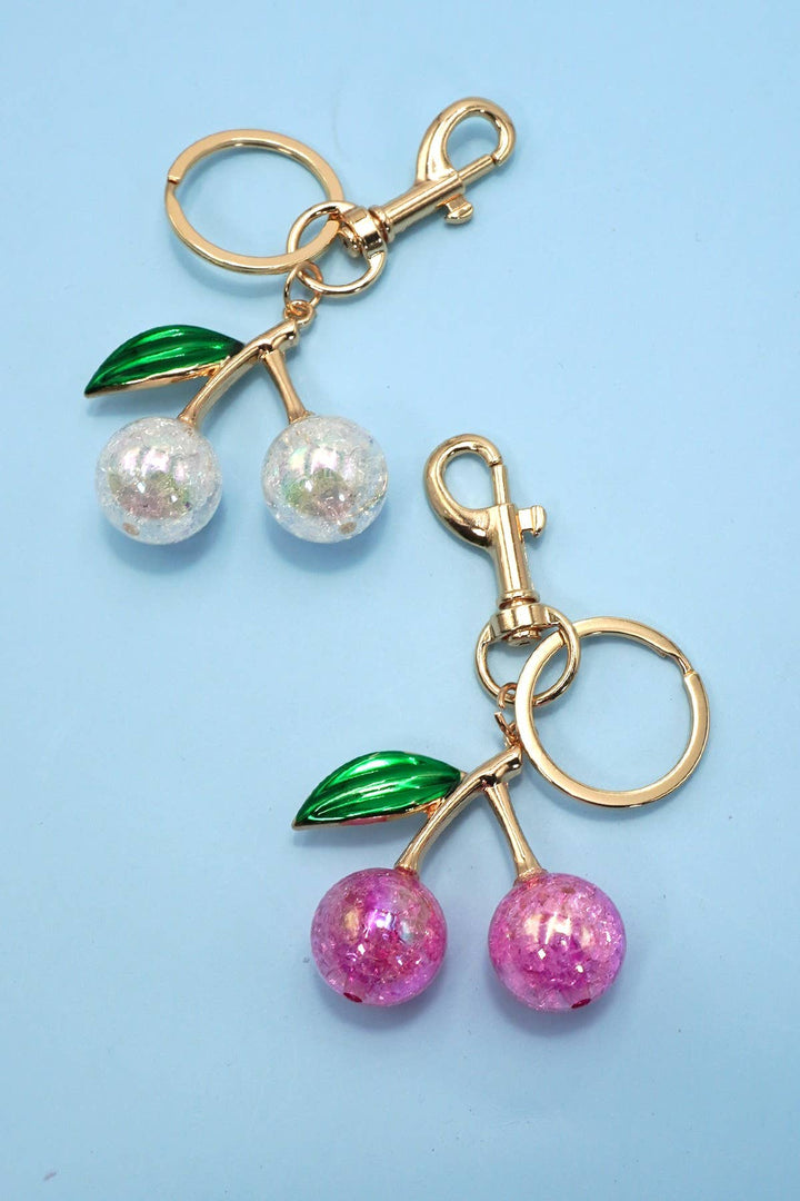 Pearlie Cherry Drop with Leaf Bag Charm