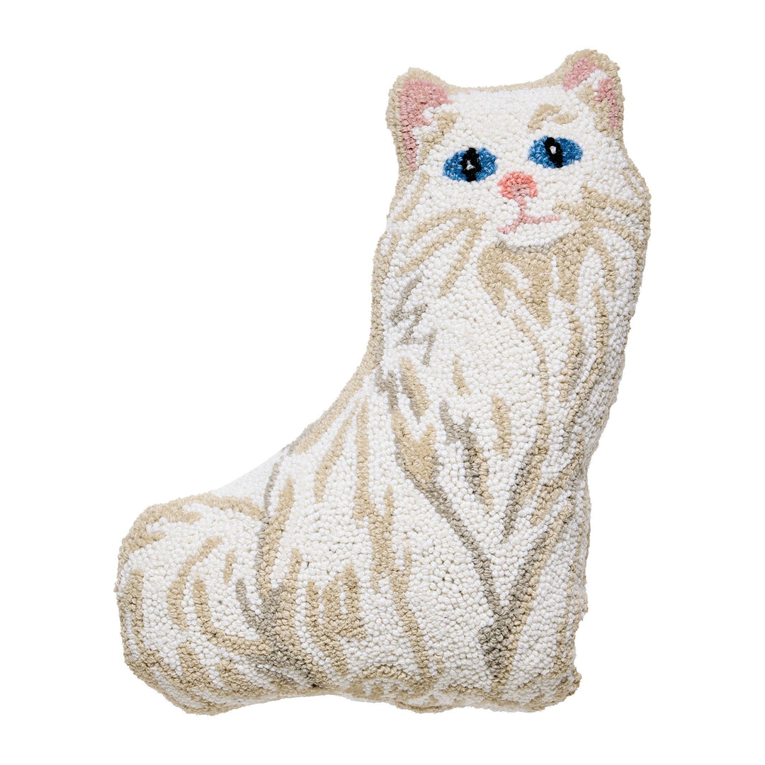 Shaped White Cat Hook Pillow