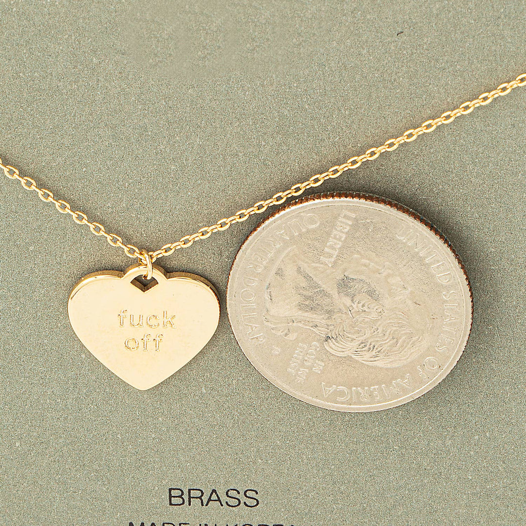 Fuck Off Heart Pendant Necklace: S