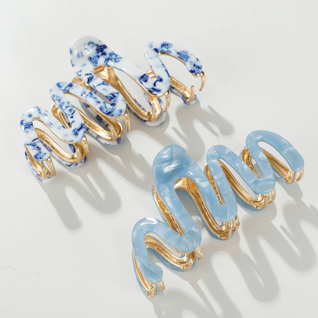 Willow Coastal | Large Squiggle Metal Claw Clip: Assorted